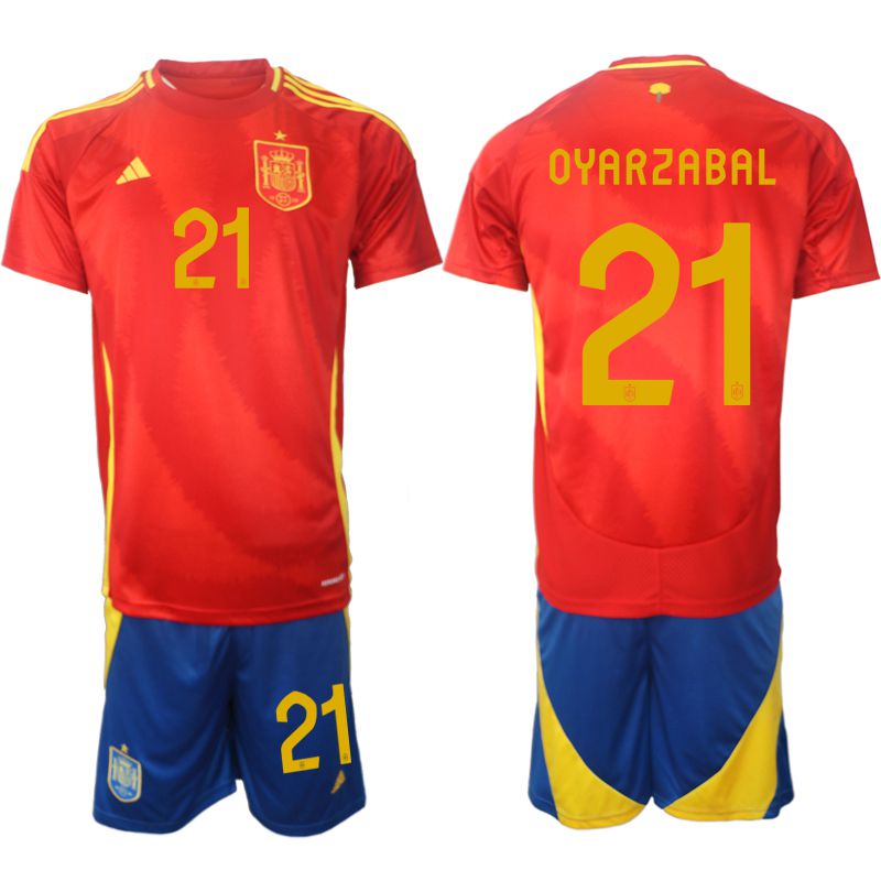 Men 2024-2025 Season Spain home red 21 Soccer Jersey